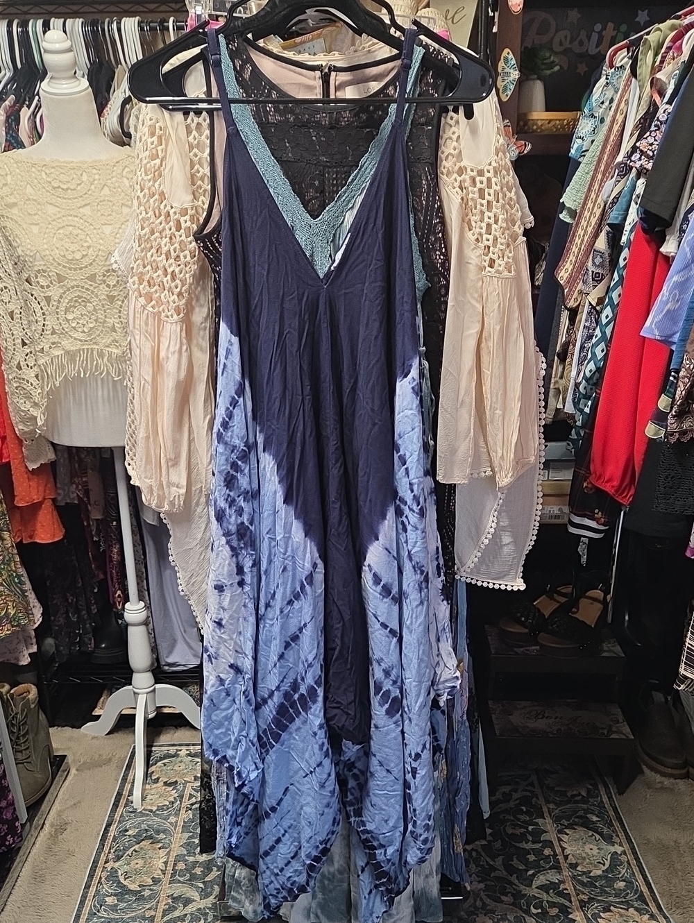 Romantic Gypsy Tie Dye Harem Jumpsuit With POCKET  L